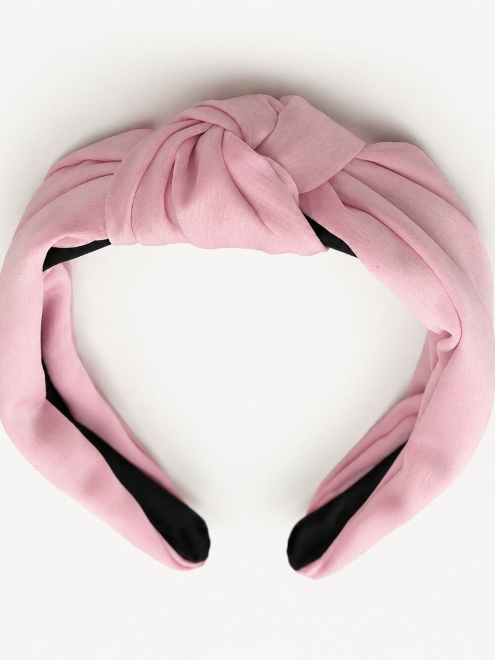 Soft Pink Satin Knotted Top Headband Women’s Hair Accessory